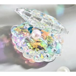 New! Crystal Shell w/Pearl  Home Decor Beautiful and Colorful